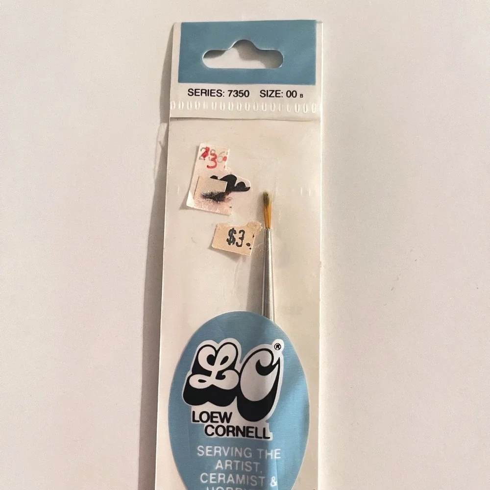 Vintage Loew-Cornell‎ Artist Paint Brush Miniature Series 7350 Size 00 B Round
